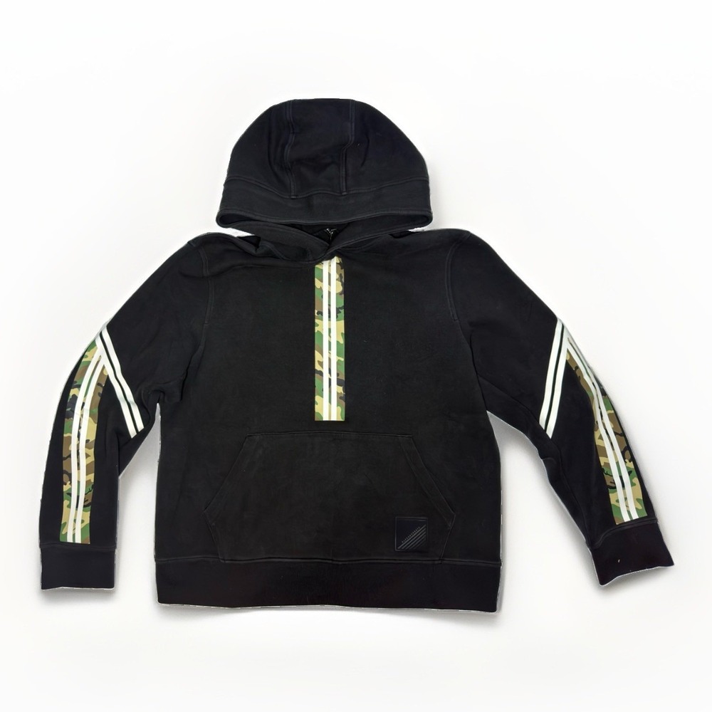 BLVCKBYRRETT by Neil Barrett Men's Hoodie XL Black Camo Sleeve Pullover